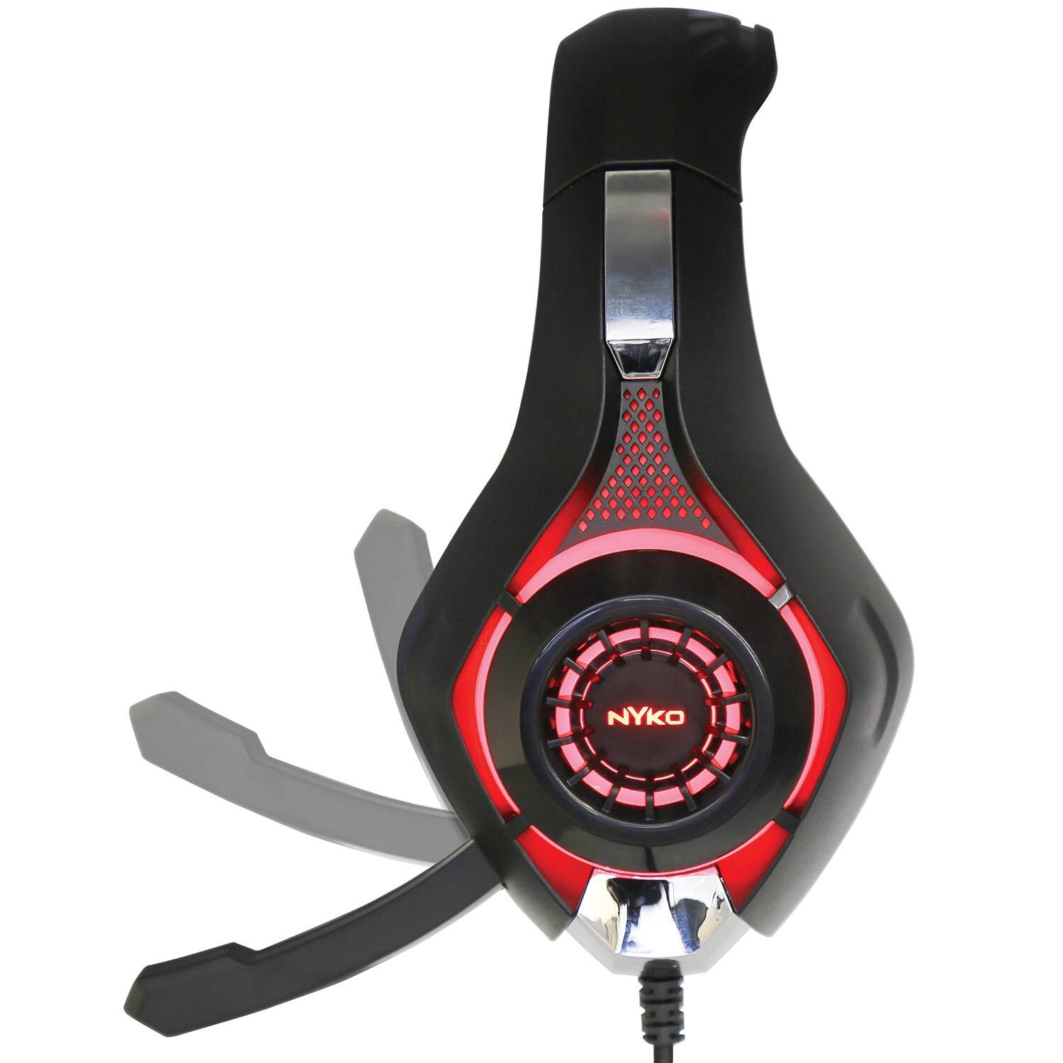 Left. Nyko - Nyko Core Gaming Headset Neon Red - 40mm Driver Stereo Speakers - Omni-directional retractable microphone - Inline mute - Unknown.