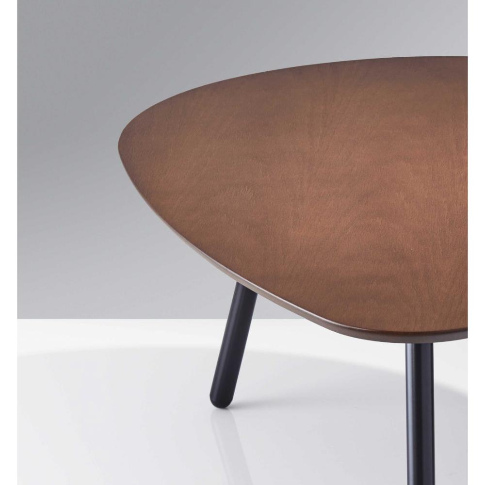 Left. Hivvago - Hivvago Set of Two Wood And Metal Oval Nested Tables - Brown.