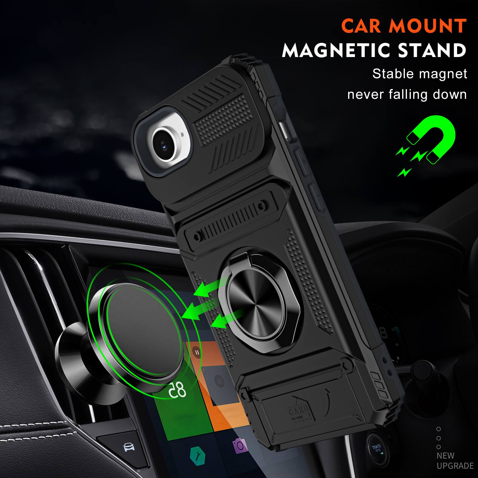 CAR MOUNT MAGNETIC STAND  
Stable magnet never falling down  
NEW UPGRADE