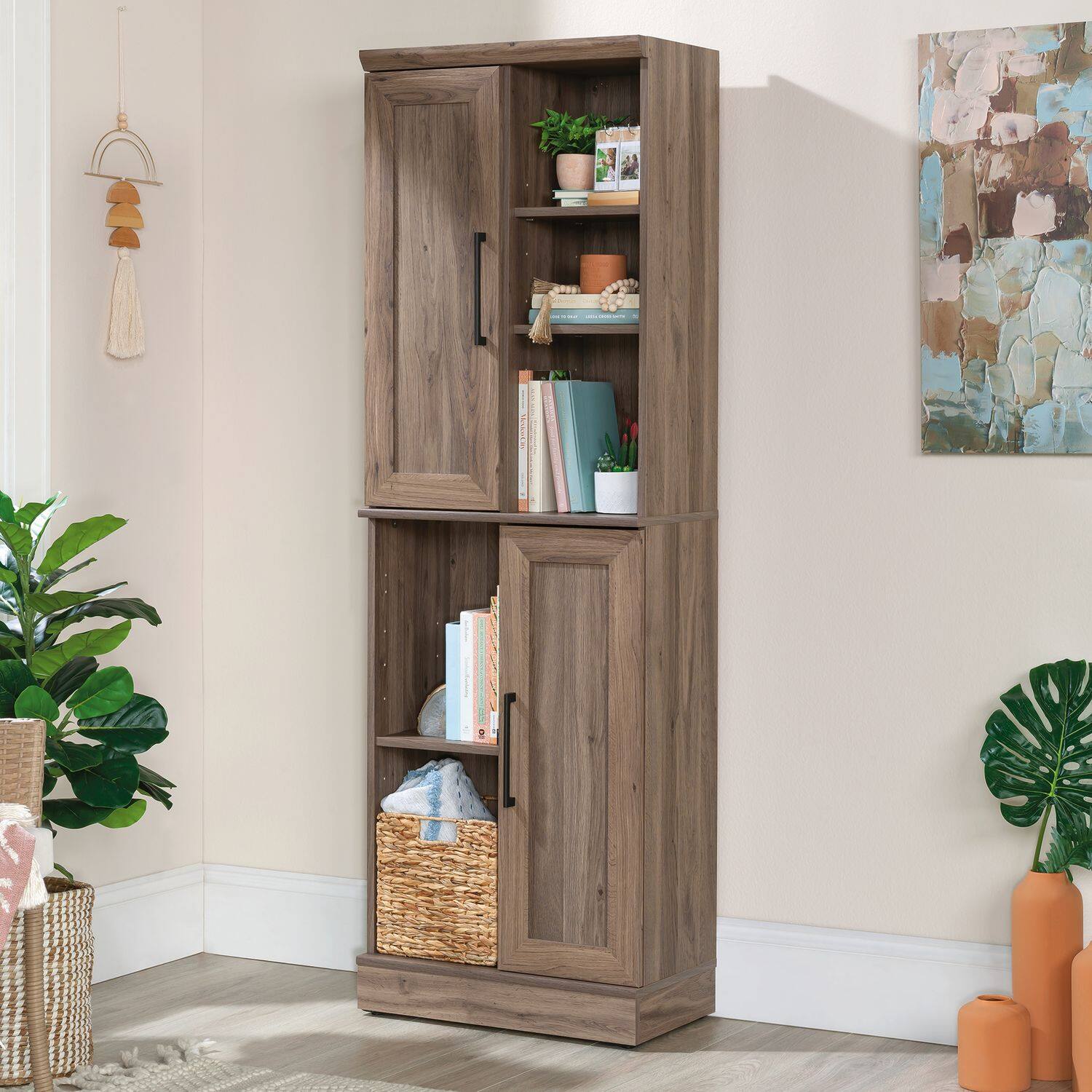Alt View 1. Sauder - Sauder HomePlus Storage Cabinet Salt Oak finish - Salt Oak.