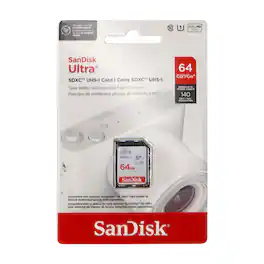 SanDisk - 64GB Ultra SDXC UHS-I Memory Card - Up to 140MB/s, C10, U1, Full HD, SD Card - SDSDUNB-064G-GN6IN