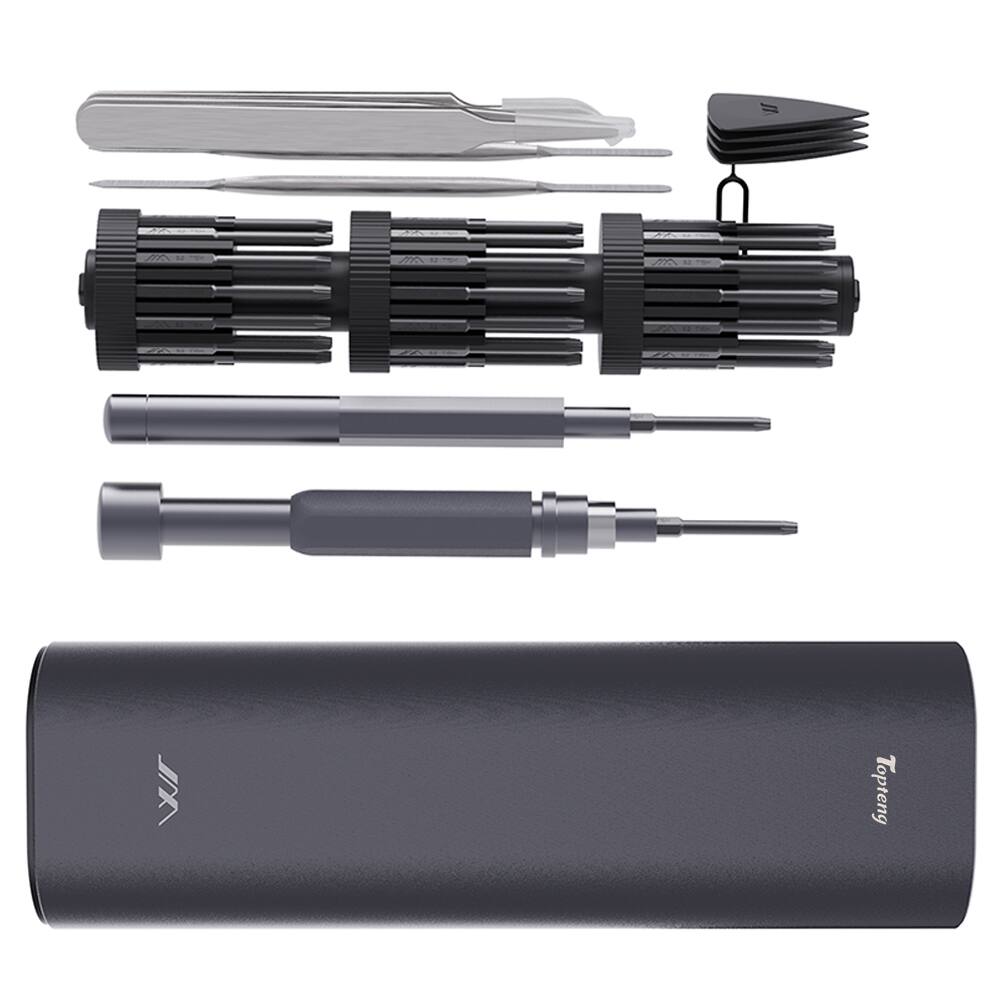 Alt View 1. Topteng - ​​56-Piece Precision Screwdriver Kit with S2 Steel Bits - Magnetic, Portable Case for Electronics Repair​.