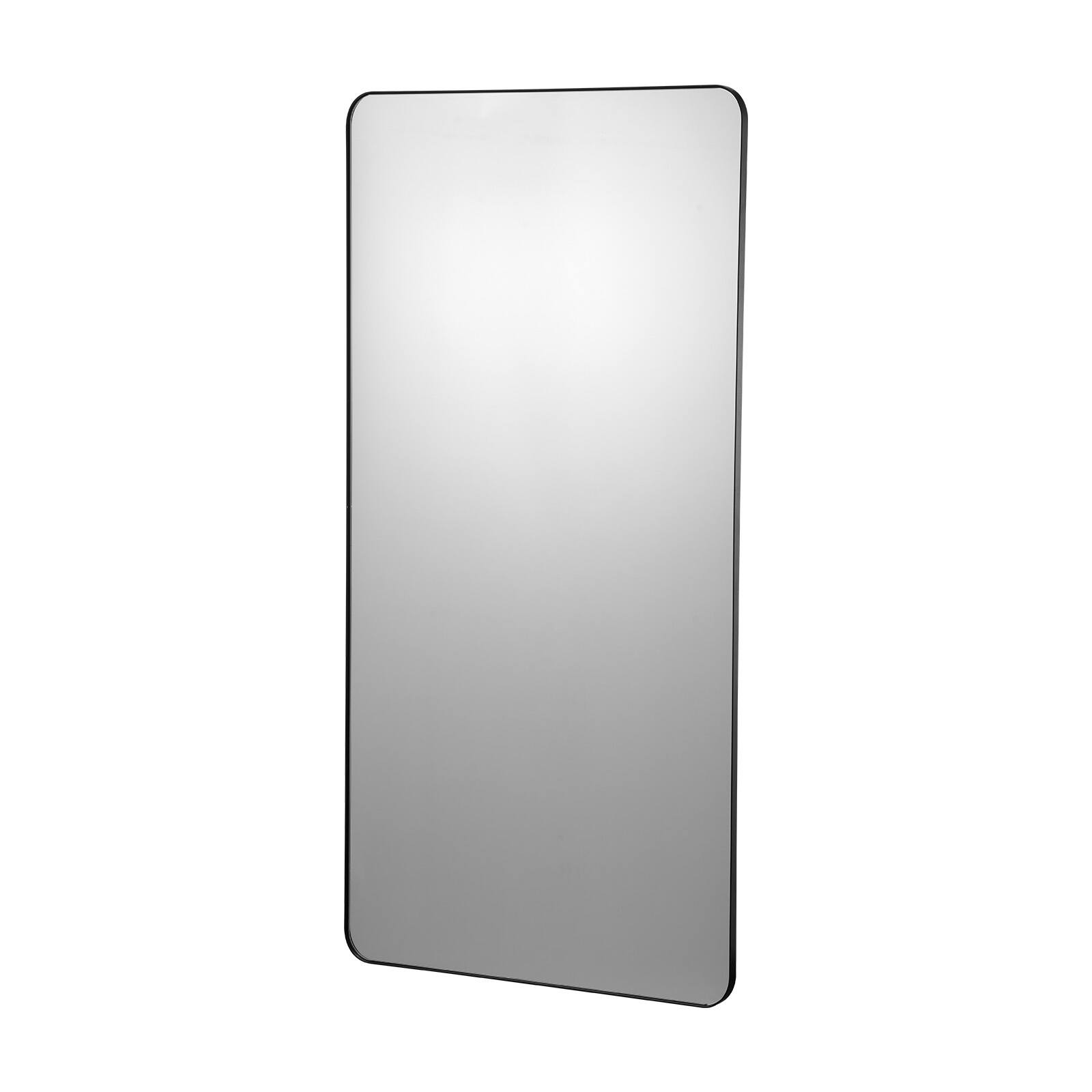 VEVOR - Wall Mounted Makeup Mirror, 0.15" Thick, 28" x 60" Mirror with Aluminium Alloy Frame & Explosion-Proof Film - Black