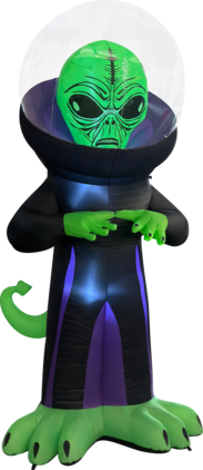 GOOSH Inflatables - GOOSH 9FT Inflatable Alien with Space Helmet – Light-Up Halloween Yard Decoration - Black
