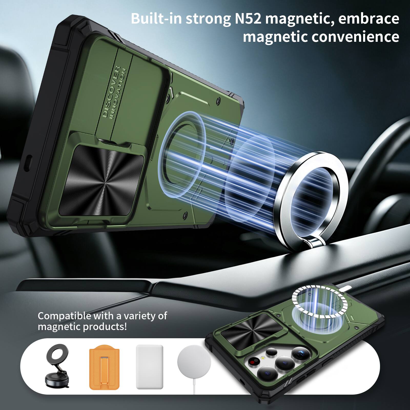 Built-in strong N52 magnetic, embrace magnetic convenience

Compatible with a variety of magnetic products!