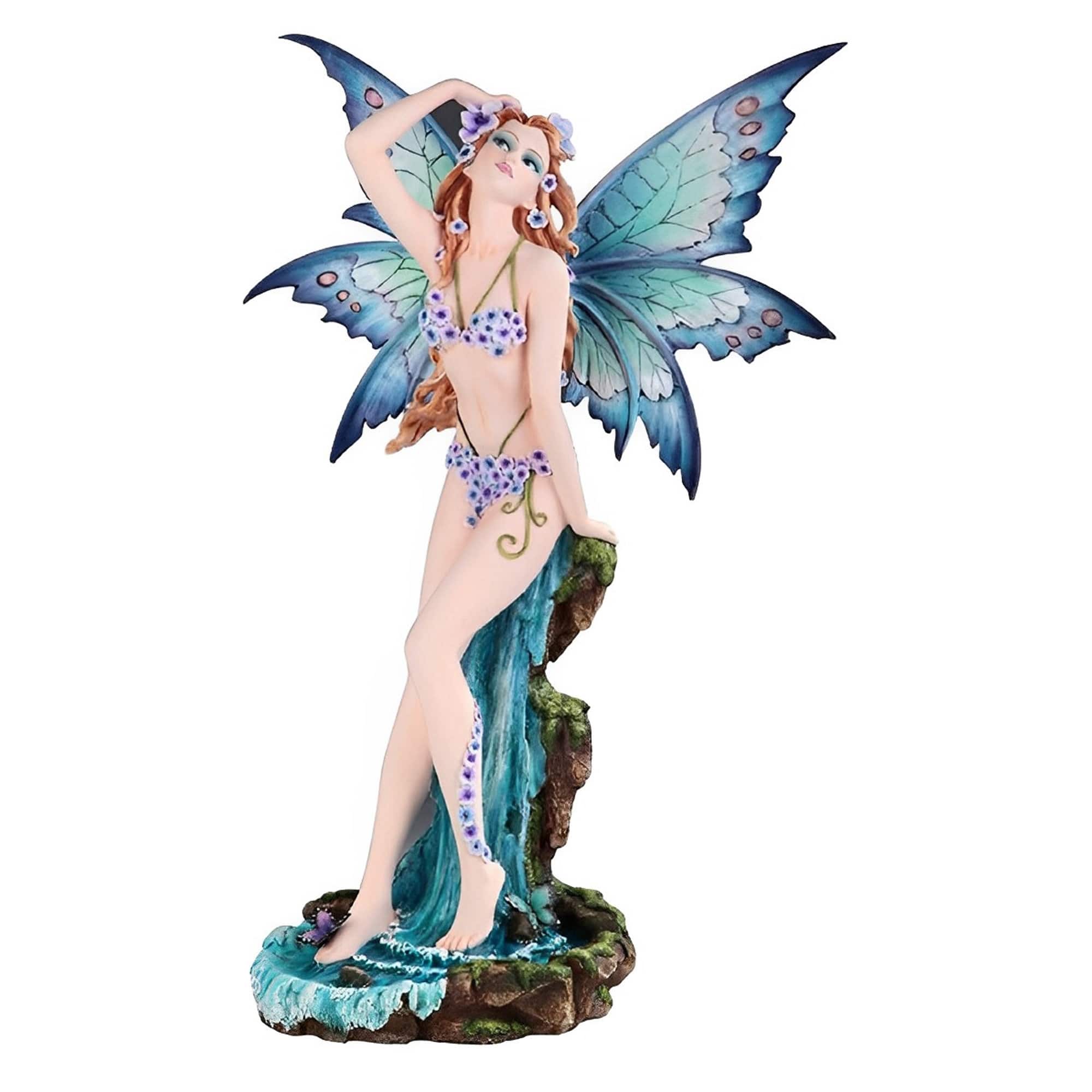 FC Design - 22.5"H Fairy in Pond Figurine Statue Office Desk Tabletop Home Decor Gift - Multi-Color