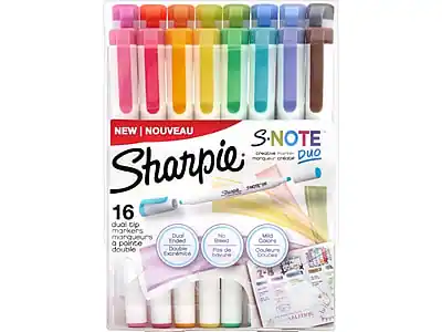NEW | NOUVEAU
Sharpie S.NOTE Duo
16 dual tip markers
Dual Ended
No Bleed
Mid Colors
Dual Pointe
Double Pointe
Couleurs Moyennes
Couleurs Moyennes