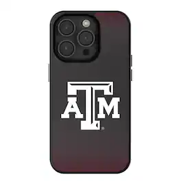 Keyscaper - NCAA - Texas A&M Aggies Linen Logo iPhone Magnetic Bump Case - 13 - Black
