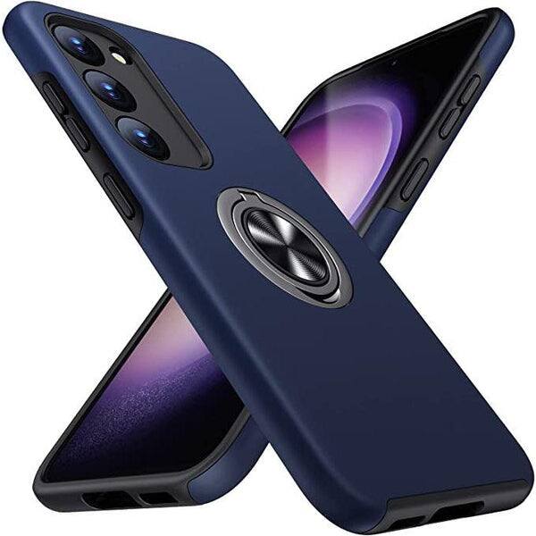 Front. Entronix - Entronix Galaxy S24 FE Case with 360º Circular Ring Gripstand - Blue.