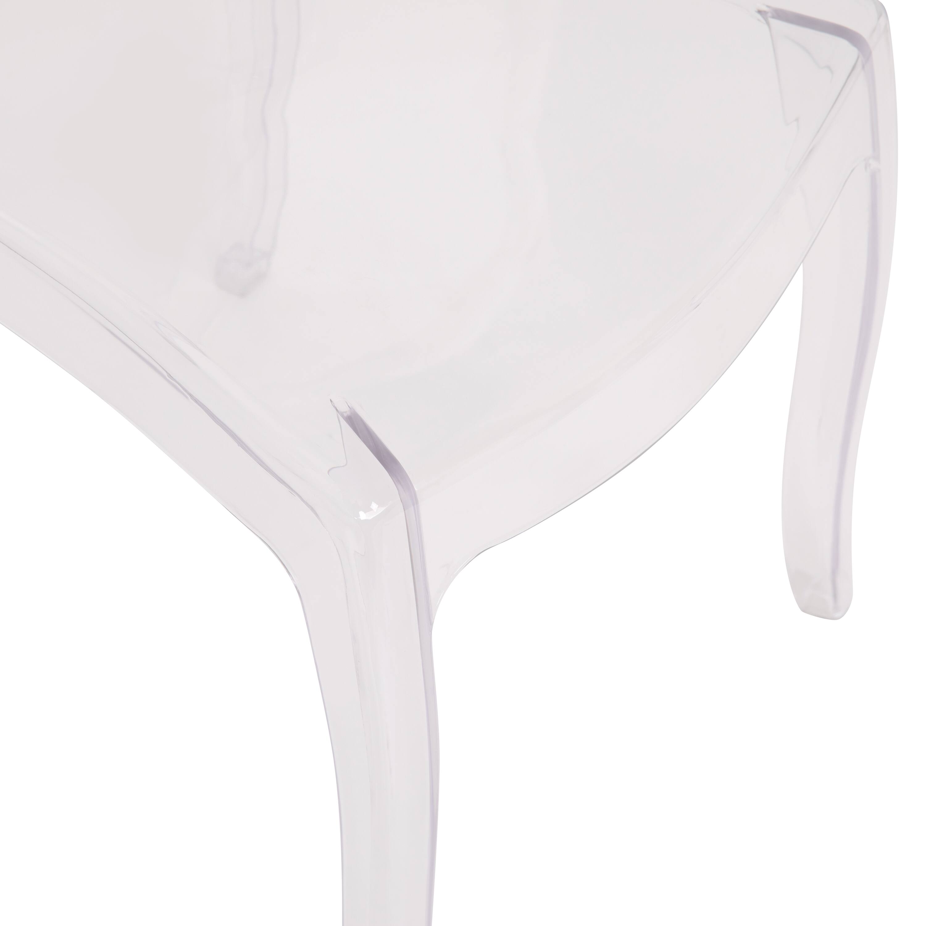 Alt View 9. Emma + Oliver - Armless Polycarbonate Resin Stacking Accent Chair-Extra Wide Seat - Clear.