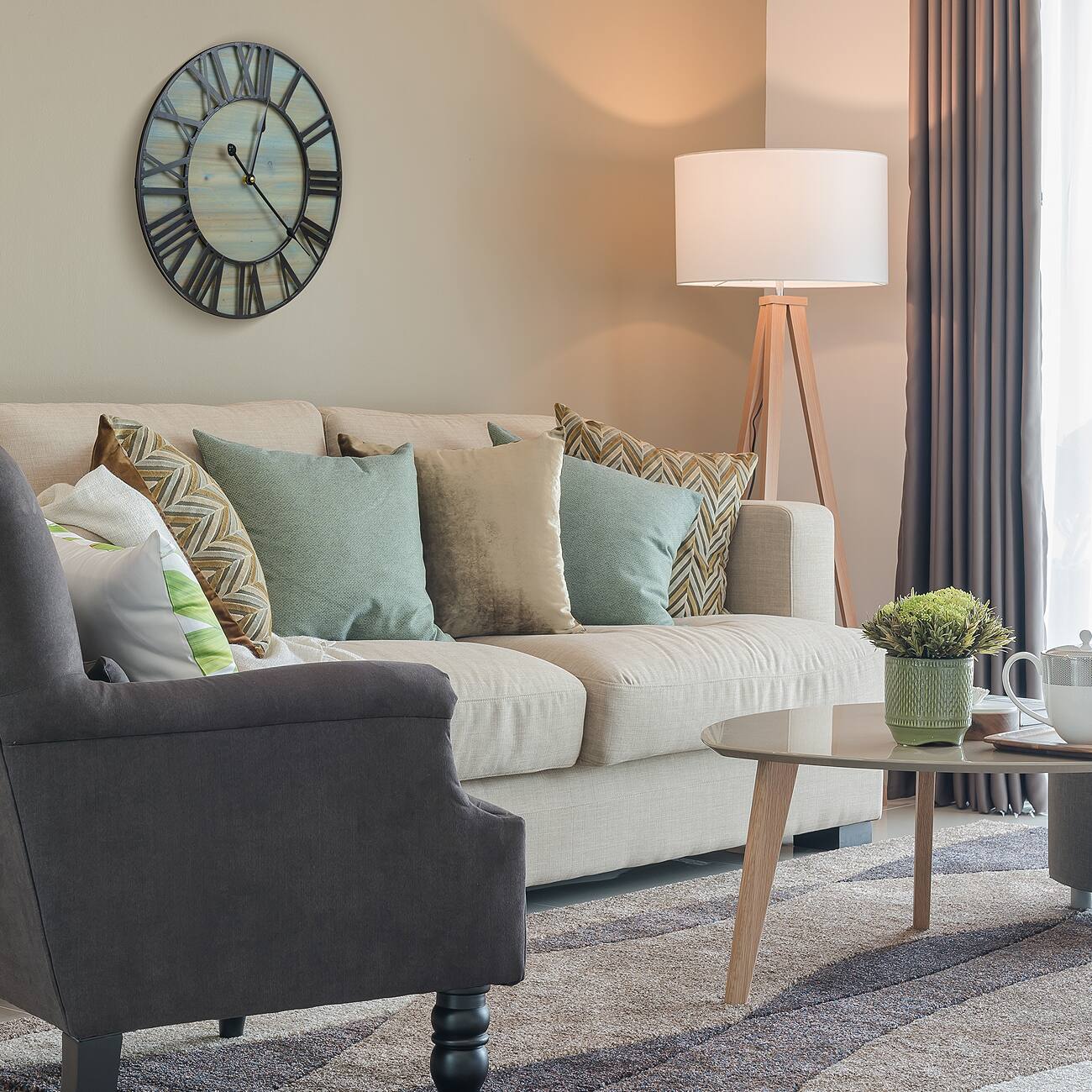 Alt View 3. Sorbus - Sorbus 16-Inch Large Wall Clock, Centurian Roman Numeral Style, Metal Wood Decorative Analog Clock - Black.