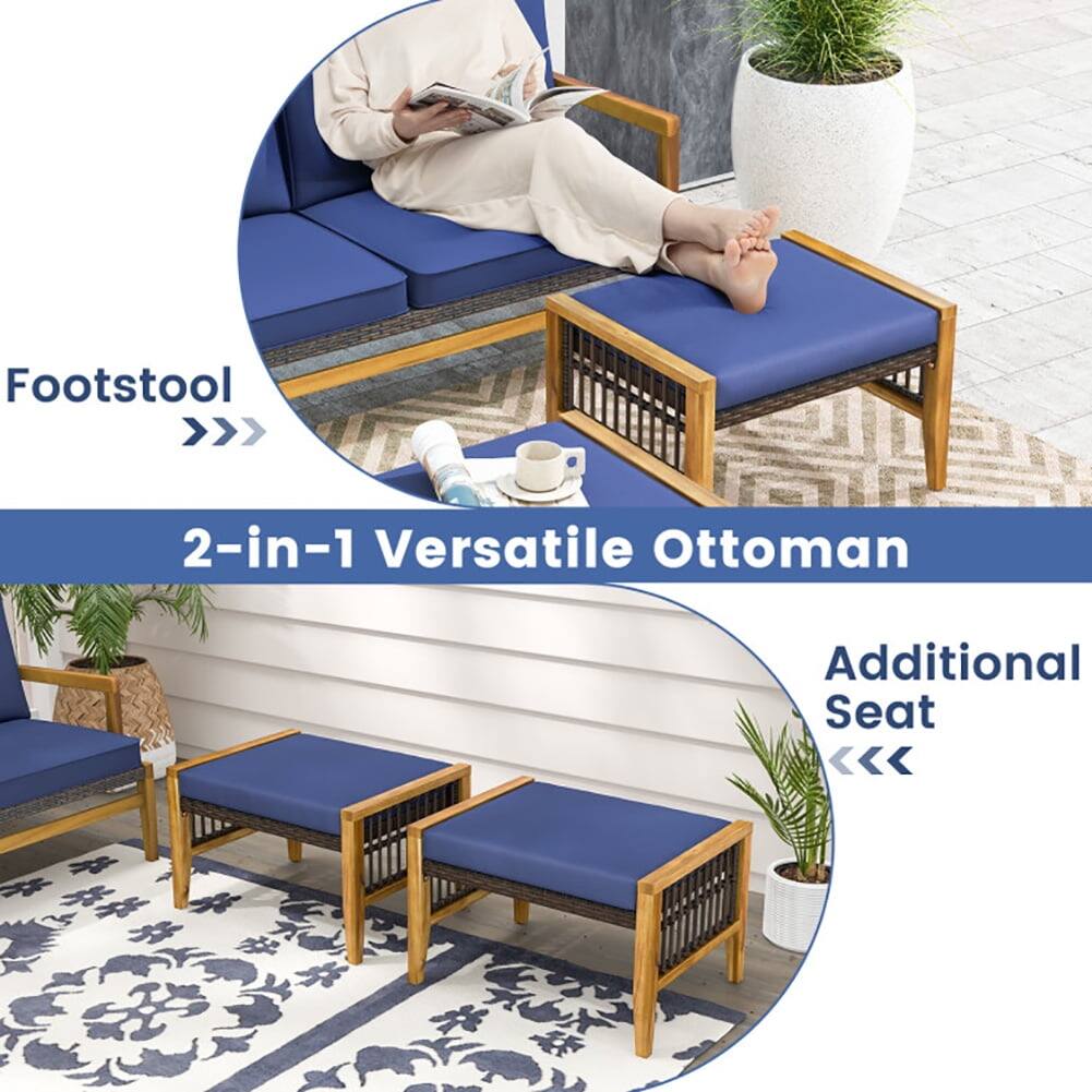 Footstool >>> 2-in-1 Versatile Ottoman Additional Seat <<<