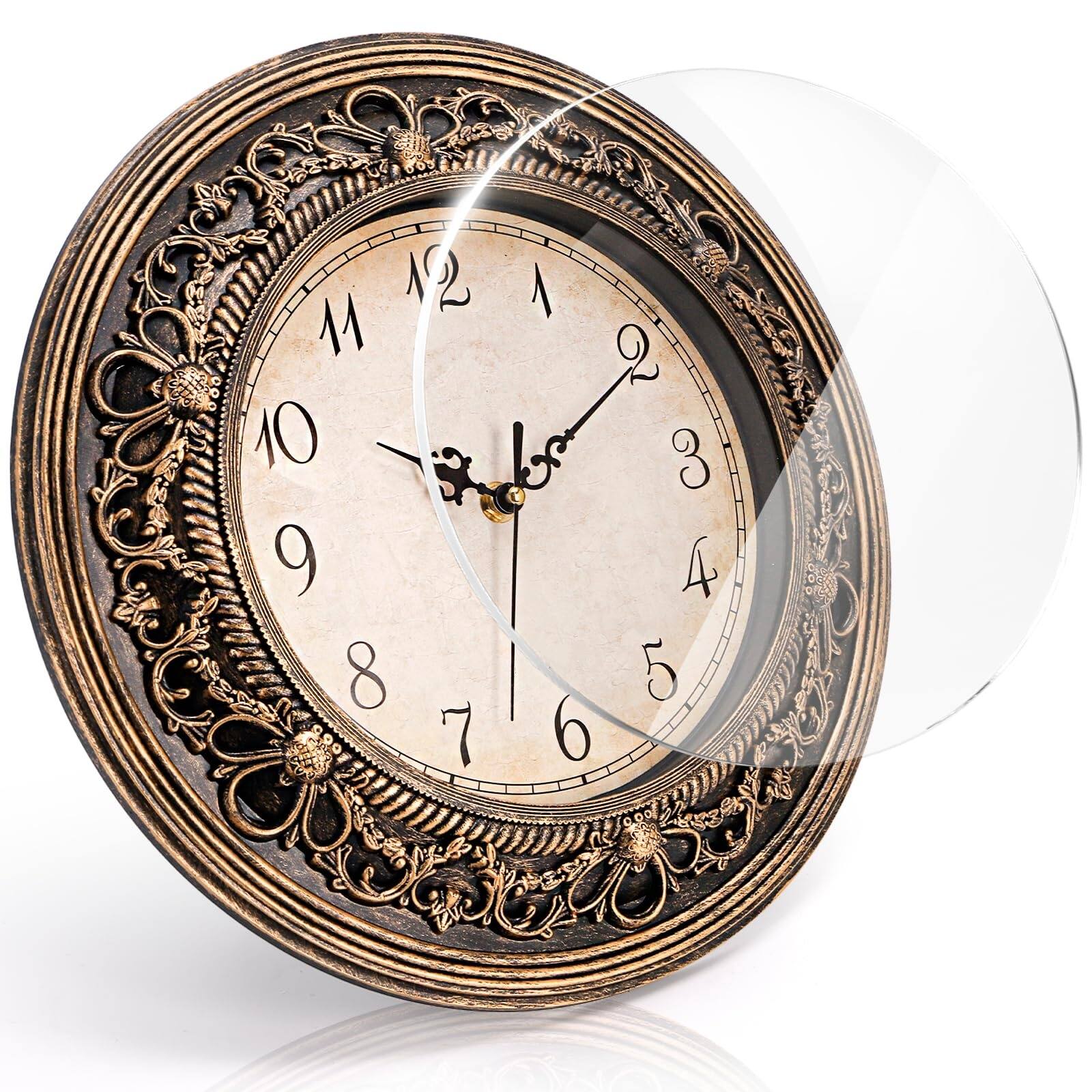 Alt View 1. Dazzed Corner - Battery Operated Plastic Silent Wall Clock, 13 Inch Wall Clocks - Brown.