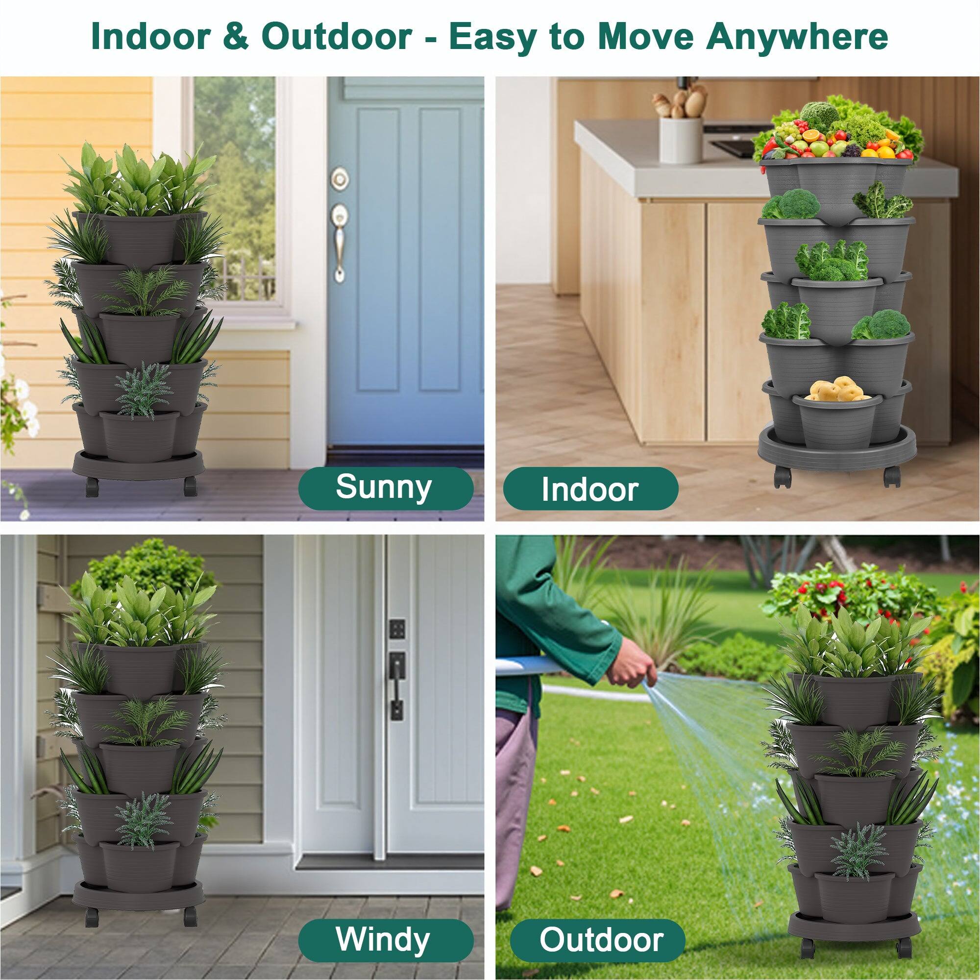 Indoor & Outdoor - Easy to Move Anywhere

Sunny Indoor  
Windy Outdoor