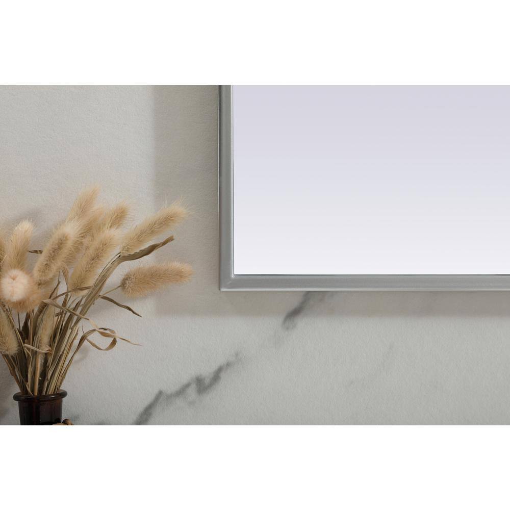 Alt View 1. Elegant Decor - Metal Frame Arch Mirror 36x30 Inch in Silver - Silver.