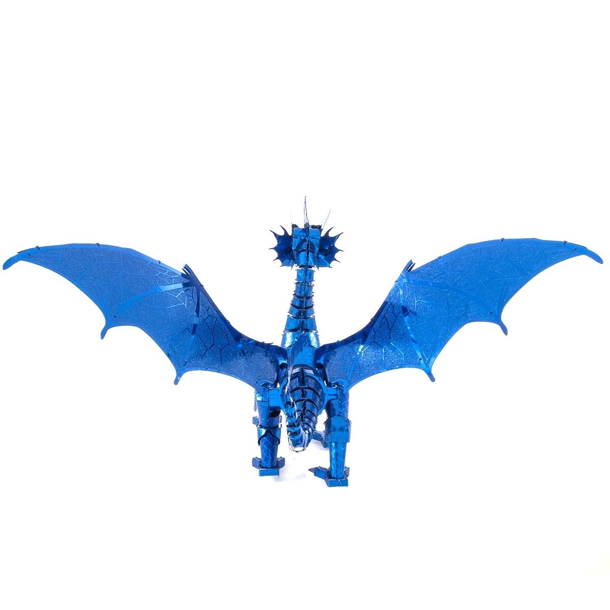 Alt View 2. Metal Earth - Metal Earth Premium Series Blue Dragon 3D Metal Model Kit Fascinations - Silver.