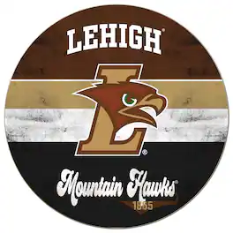Jardine - Lehigh Mountain Hawks 20'' x 20'' Retro Logo Circle Sign - Brown