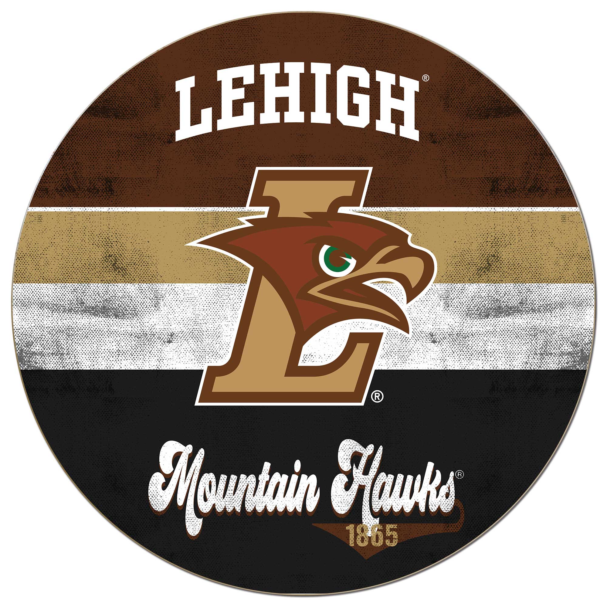 Lehigh Mountain Hawks 20'' x 20'' Retro Logo Circle Sign