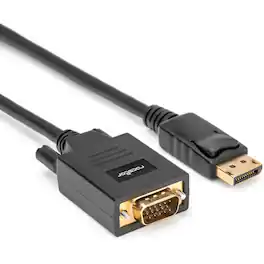 Rocstor - DisplayPort/VGA Video Cable - 3 ft DisplayPort/VGA Video Cable for Video Device, TV, Projector, Notebook - Black