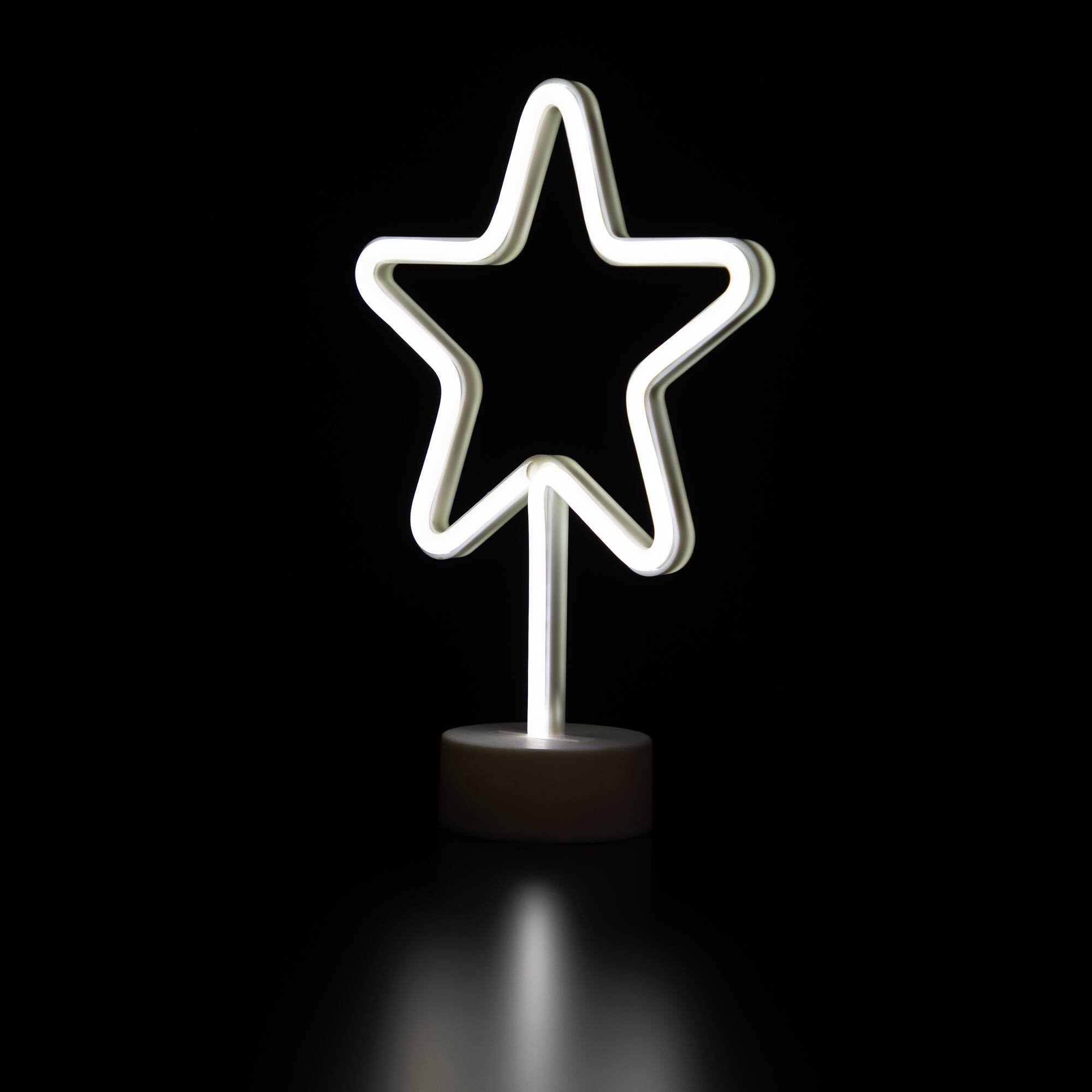Alt View 3. Northlight - LED Star Neon Table Light - 11.5" - White.