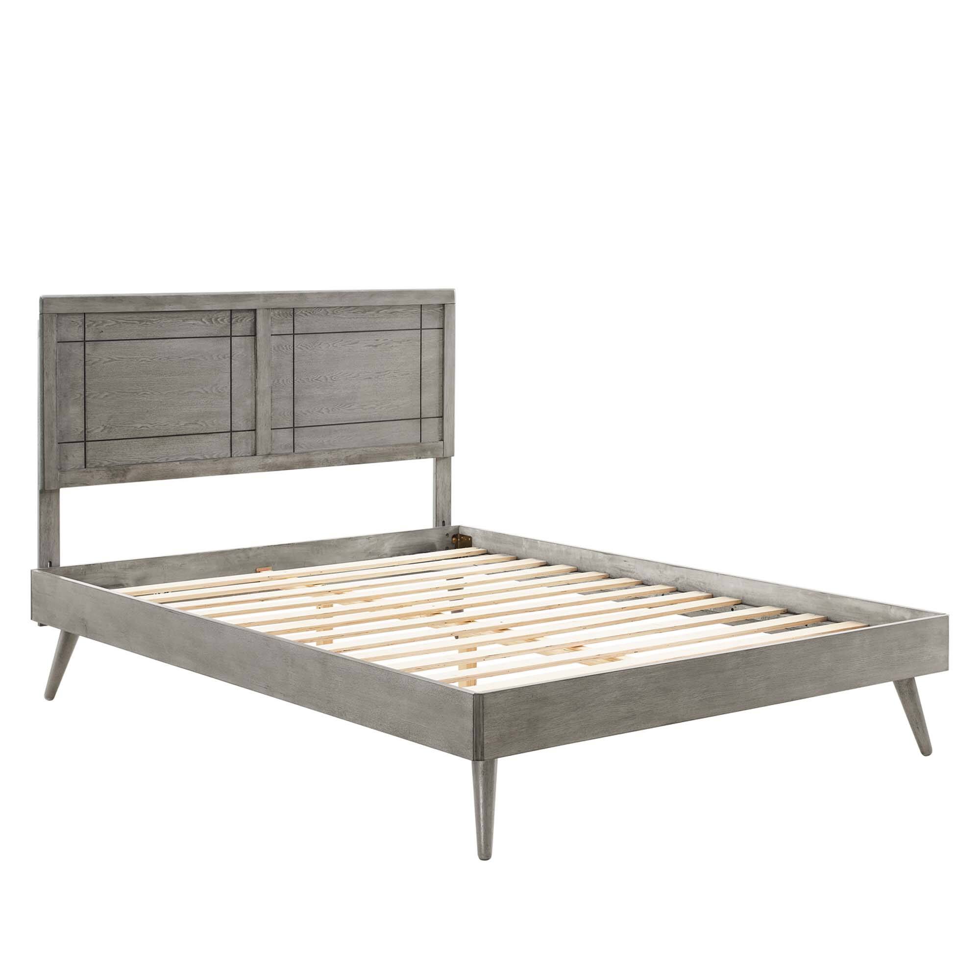 Alt View 7. Modway - Marlee Wood Full Platform Bed With Splayed Legs - Gray.
