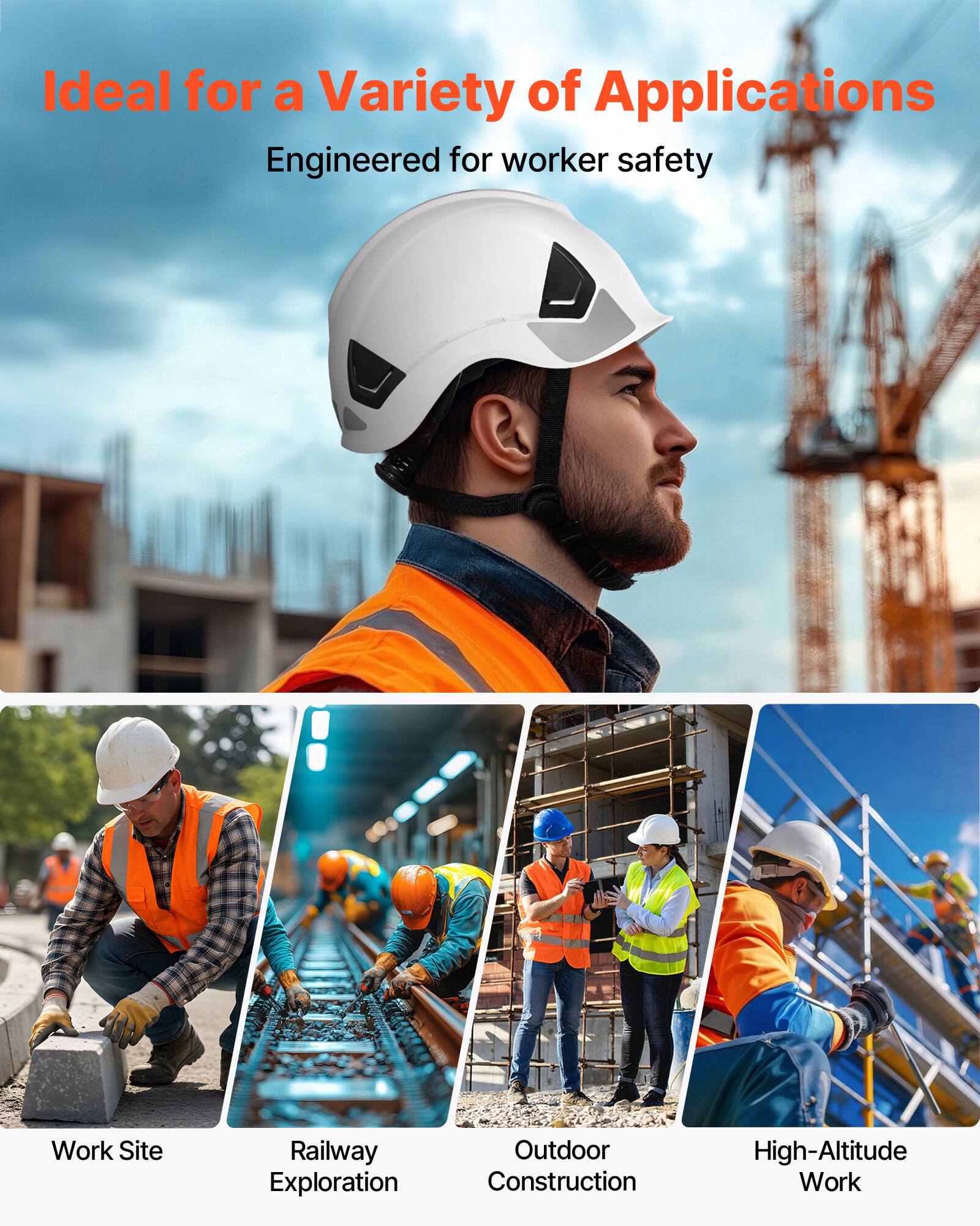 Ideal for a Variety of Applications  
Engineered for worker safety  

Work Site  
Railway Exploration  
Outdoor Construction  
High-Altitude Work