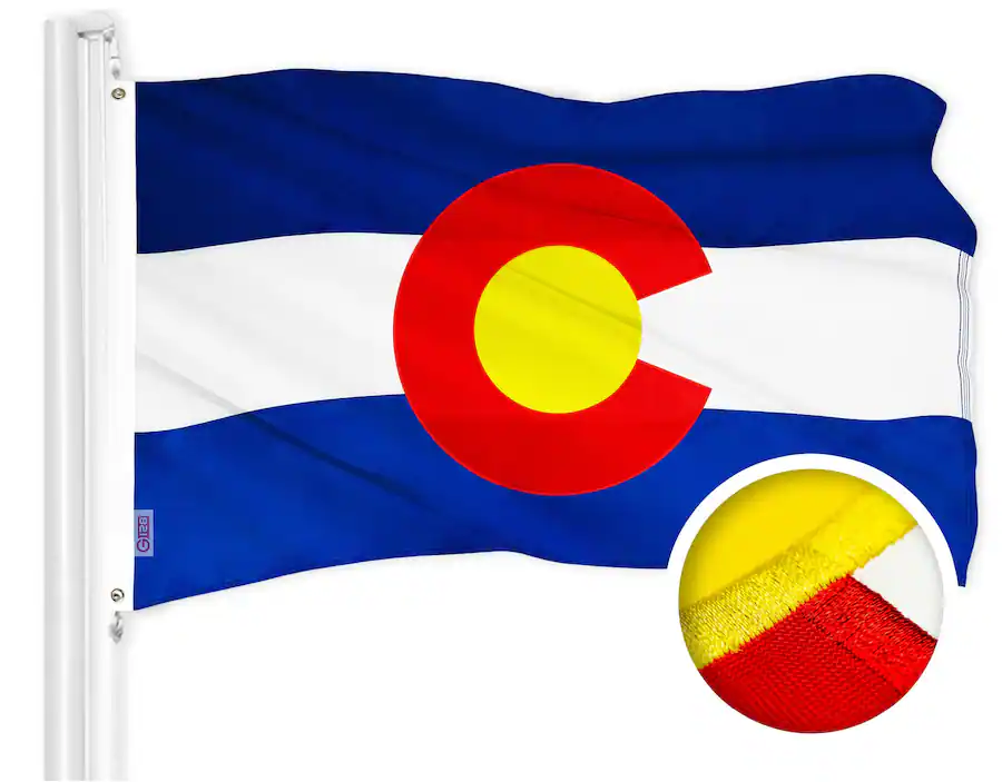 Coloraco Flag G128 Colorado State Flag, 3 x 5 ft Embroidered Polyester Assorted ...