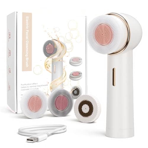 Vulpecula Spade - Bidirectional Rotation Facial Cleansing Brush for Women,Rechargeable Waterproof Face Exfoliator Brush for Deep