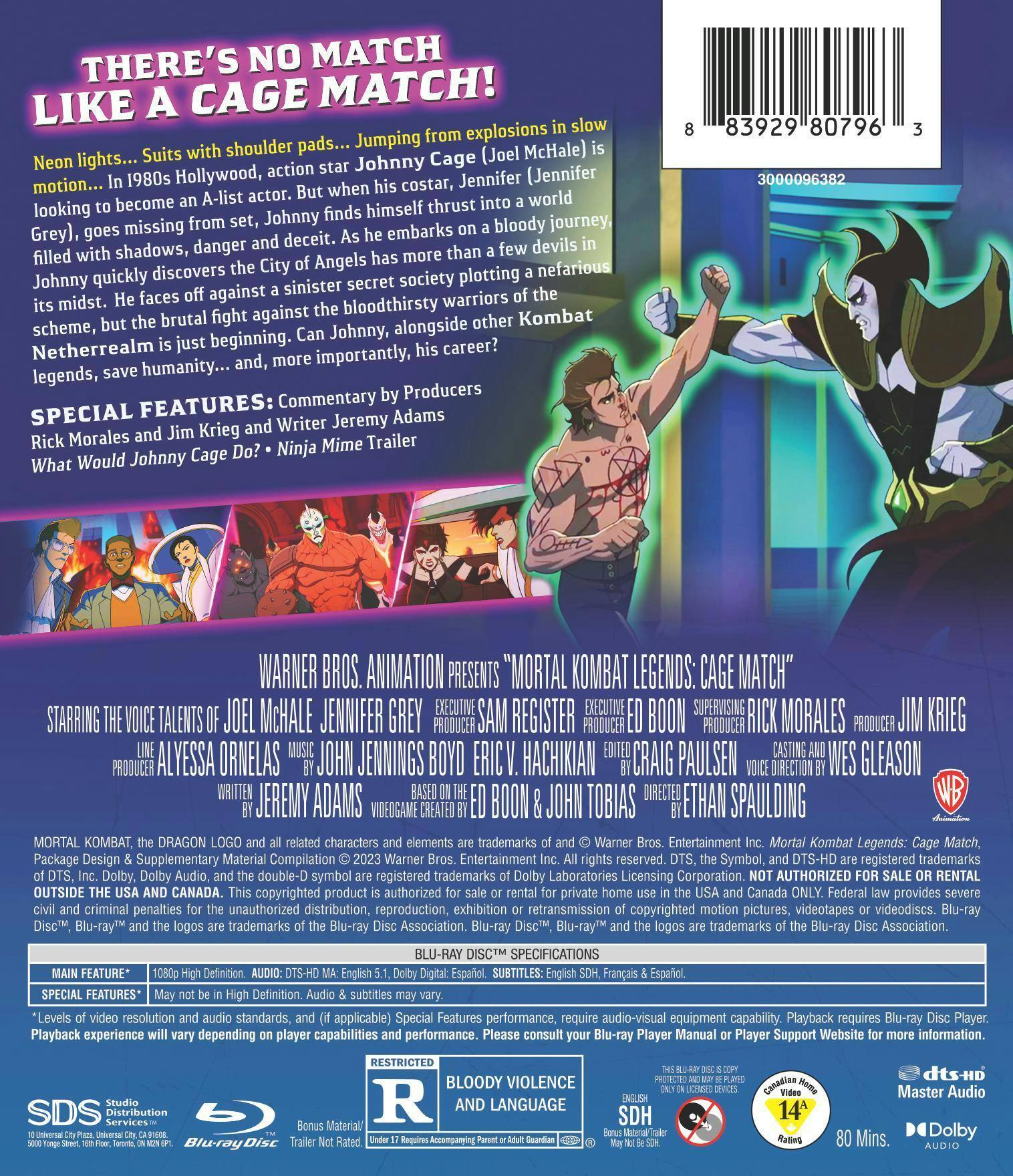 Back. Mortal Kombat Legends: Cage Match [Blu-ray].