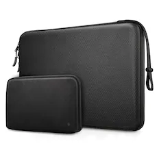 Front. Kitcheniva - Hard Laptop Sleeve With Accessory Pouch For 16" MacBook Air/Pro - Black.