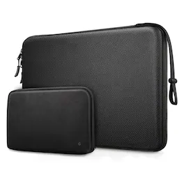 Kitcheniva - Hard Laptop Sleeve With Accessory Pouch For 16" MacBook Air/Pro - Black