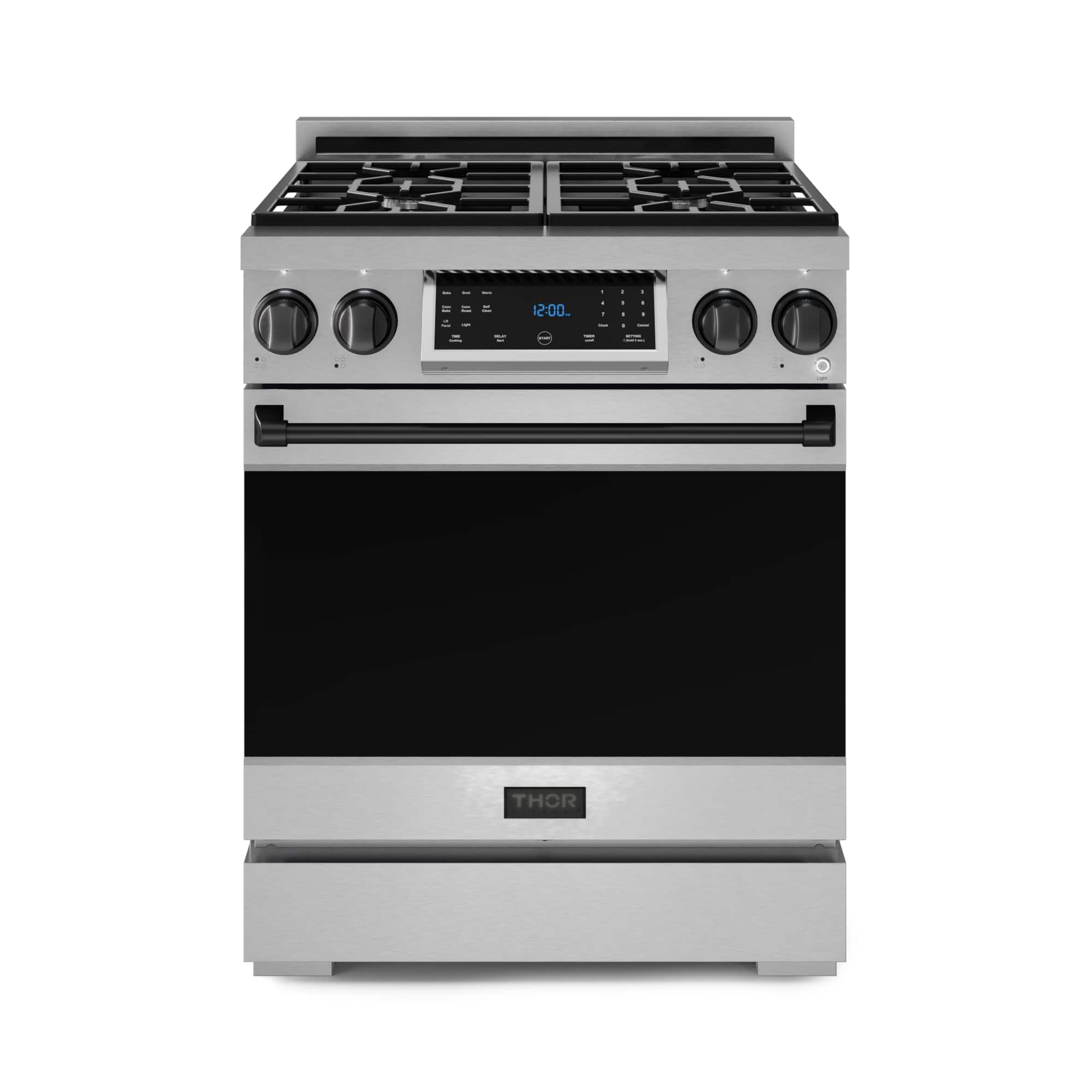 Gordon Ramsay Series by Thor Kitchen 4.55 Cu. Ft Freestanding Liquid Propane Gas Range with Black Hardware - Stainless Steel