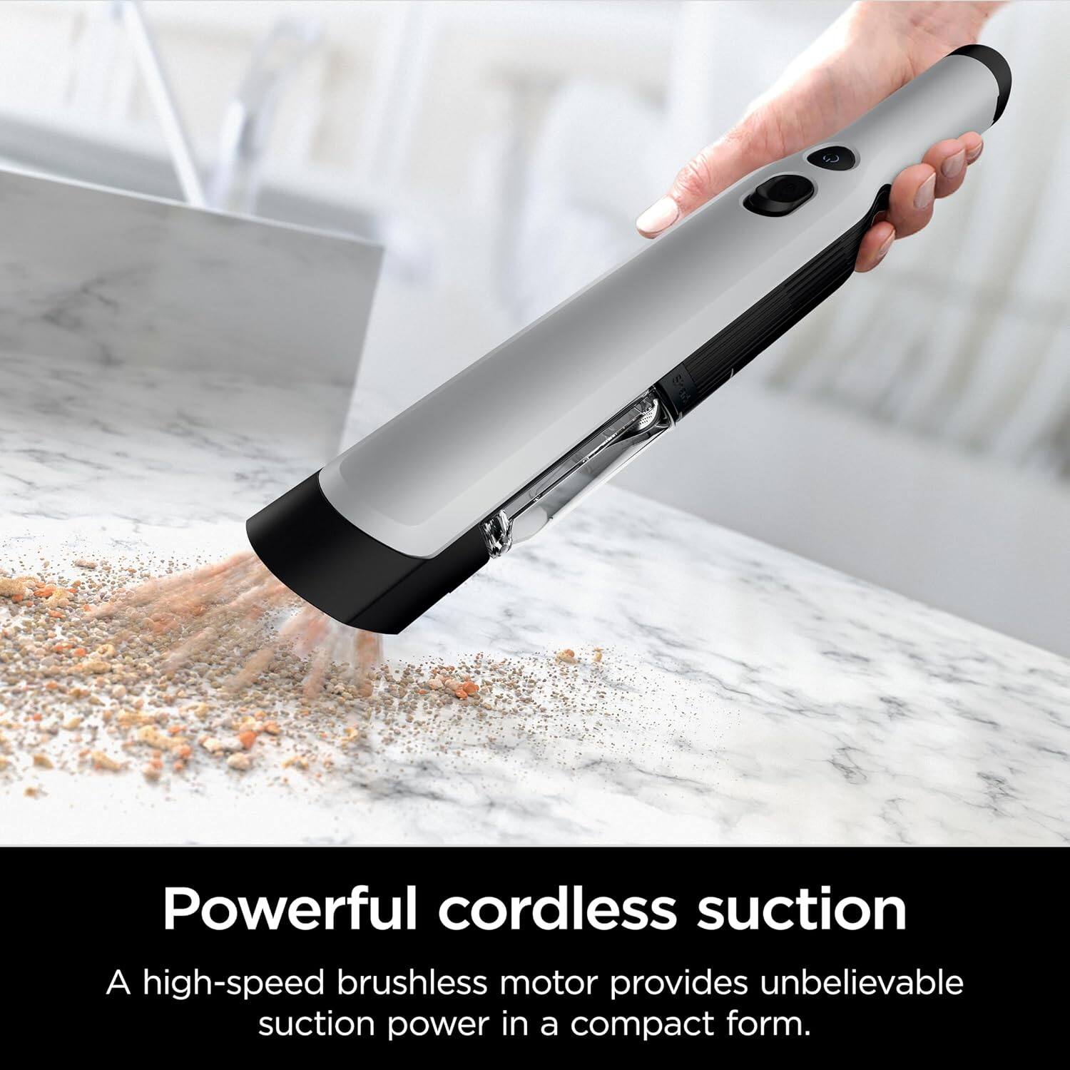 Powerful cordless suction  
A high-speed brushless motor provides unbelievable suction power in a compact form.