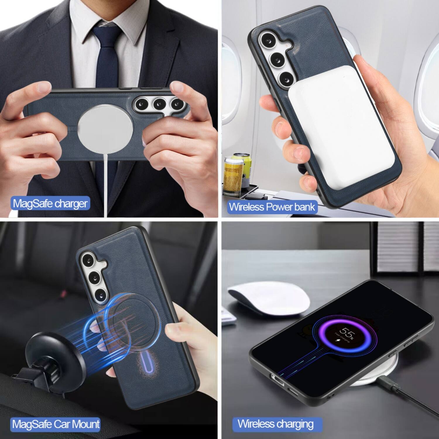 MagSafe charger  
Wireless Power bank  
MagSafe Car Mount  
Wireless charging