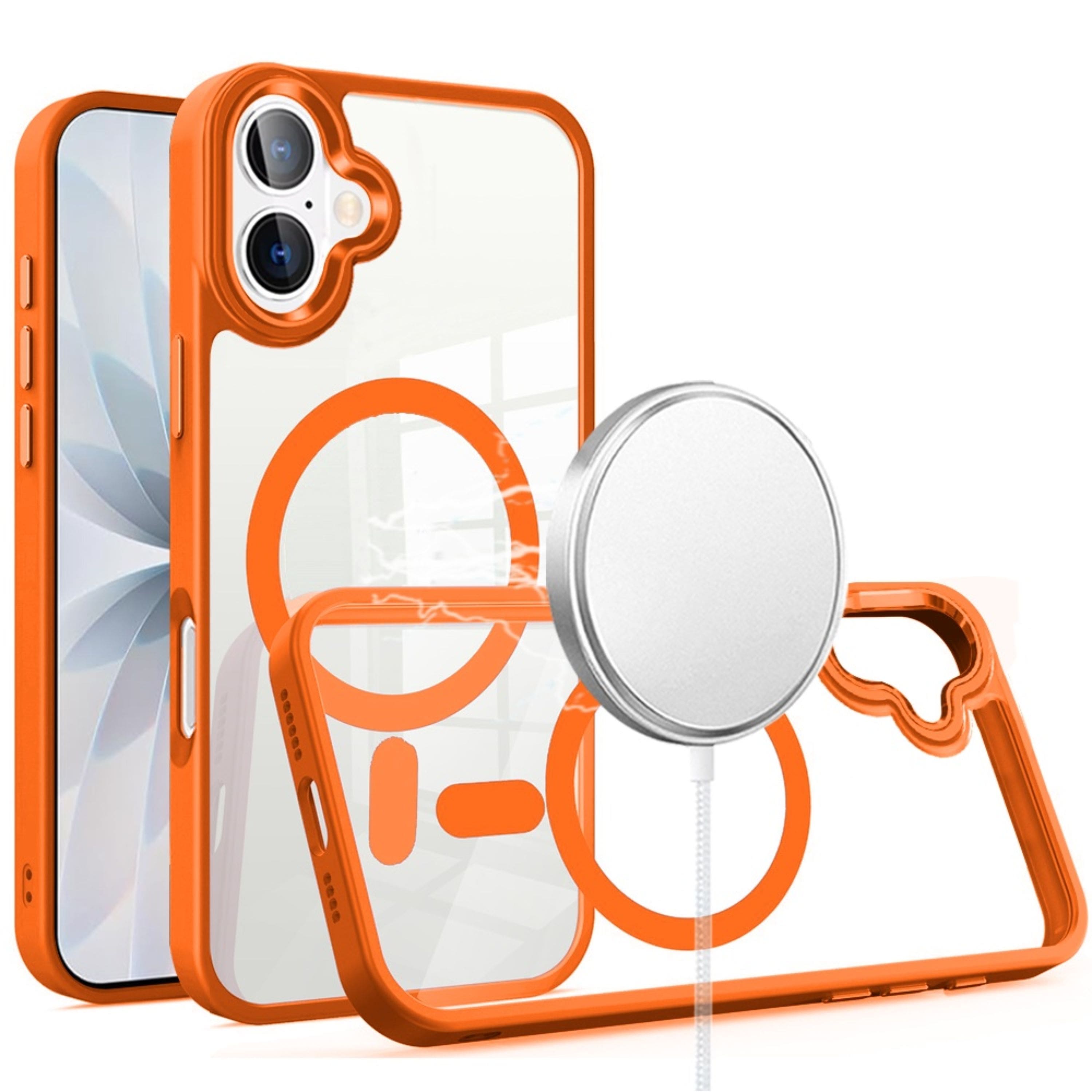 Kitcheniva - Magnetic Circle Hybrid With Metal Buttons Plus Tempered Glass For iPhone 17 - Cosmic Orange price history on PriceWatchPro