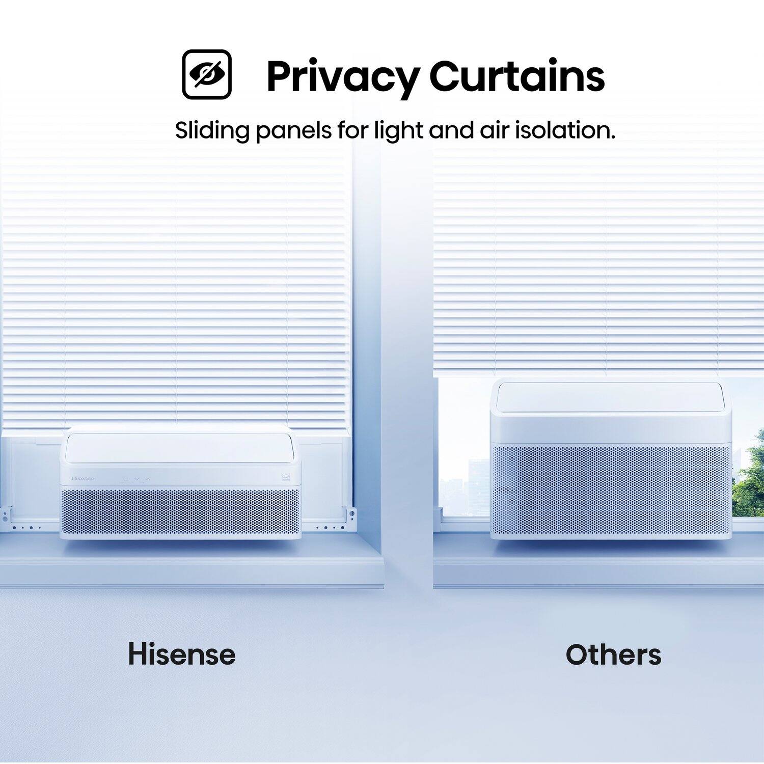 Privacy Curtains  
Sliding panels for light and air isolation.  

Hisense  
Others