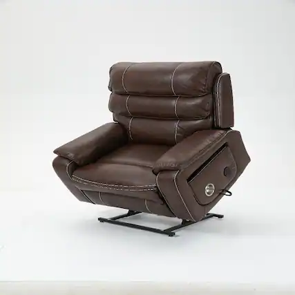 Front. Loheer - Loheer Power Lift Recliner 180 Degree Lay Flat Big and Tall - Brown.
