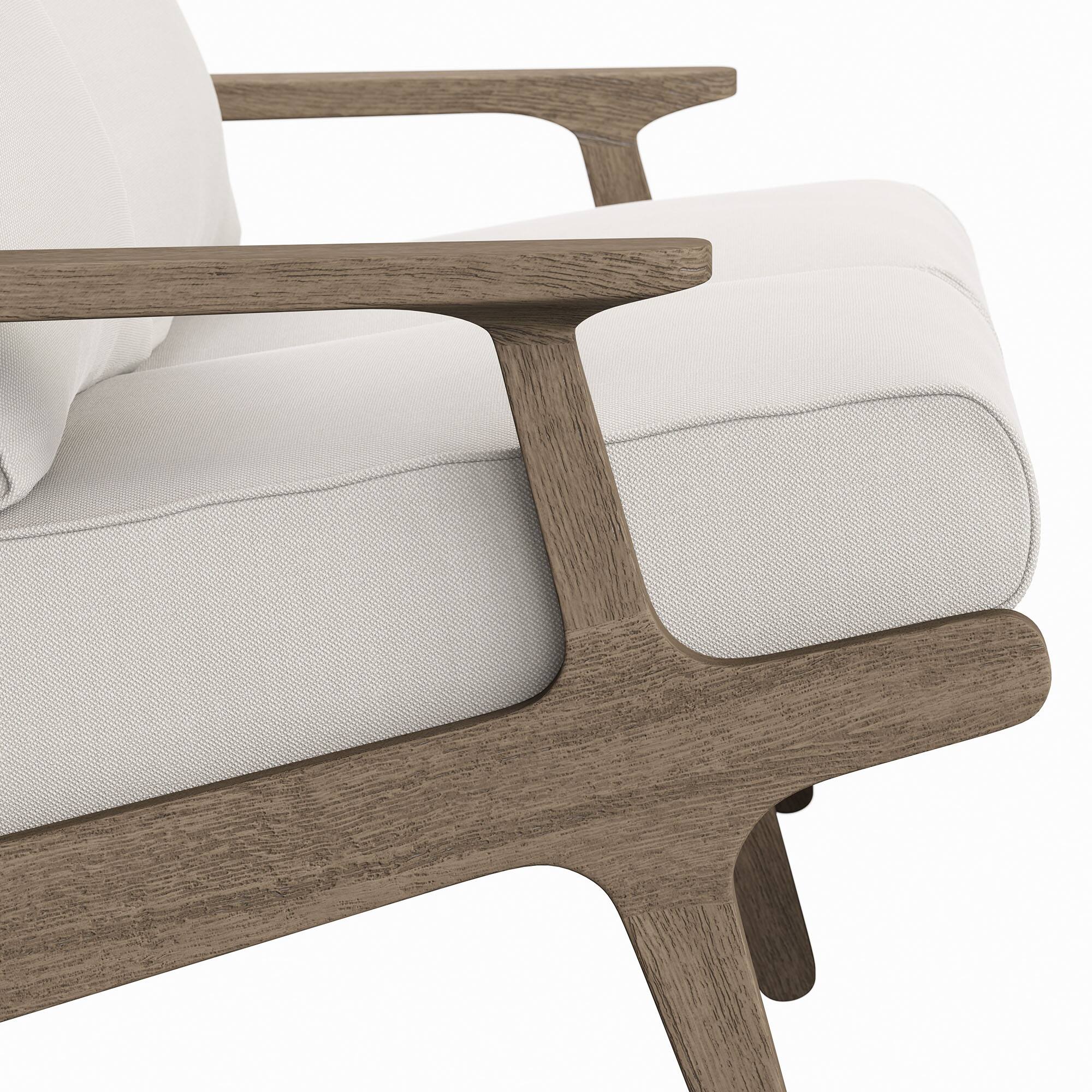 Alt View 6. Modway - Saratoga Outdoor Patio Teak Wood Loveseat by Modway - Weathered Gray White.