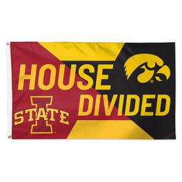 WinCraft - Iowa State Cyclones vs Iowa Hawkeyes 3' x 5' Single-Sided Deluxe House Divided Flag - Multicolor
