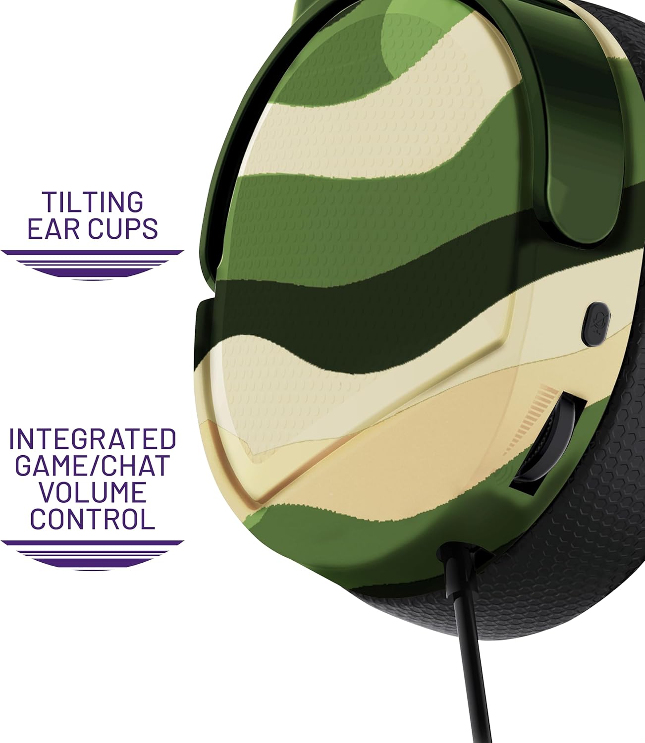 TILTING EAR CUPS

INTEGRATED GAME/CHAT VOLUME CONTROL