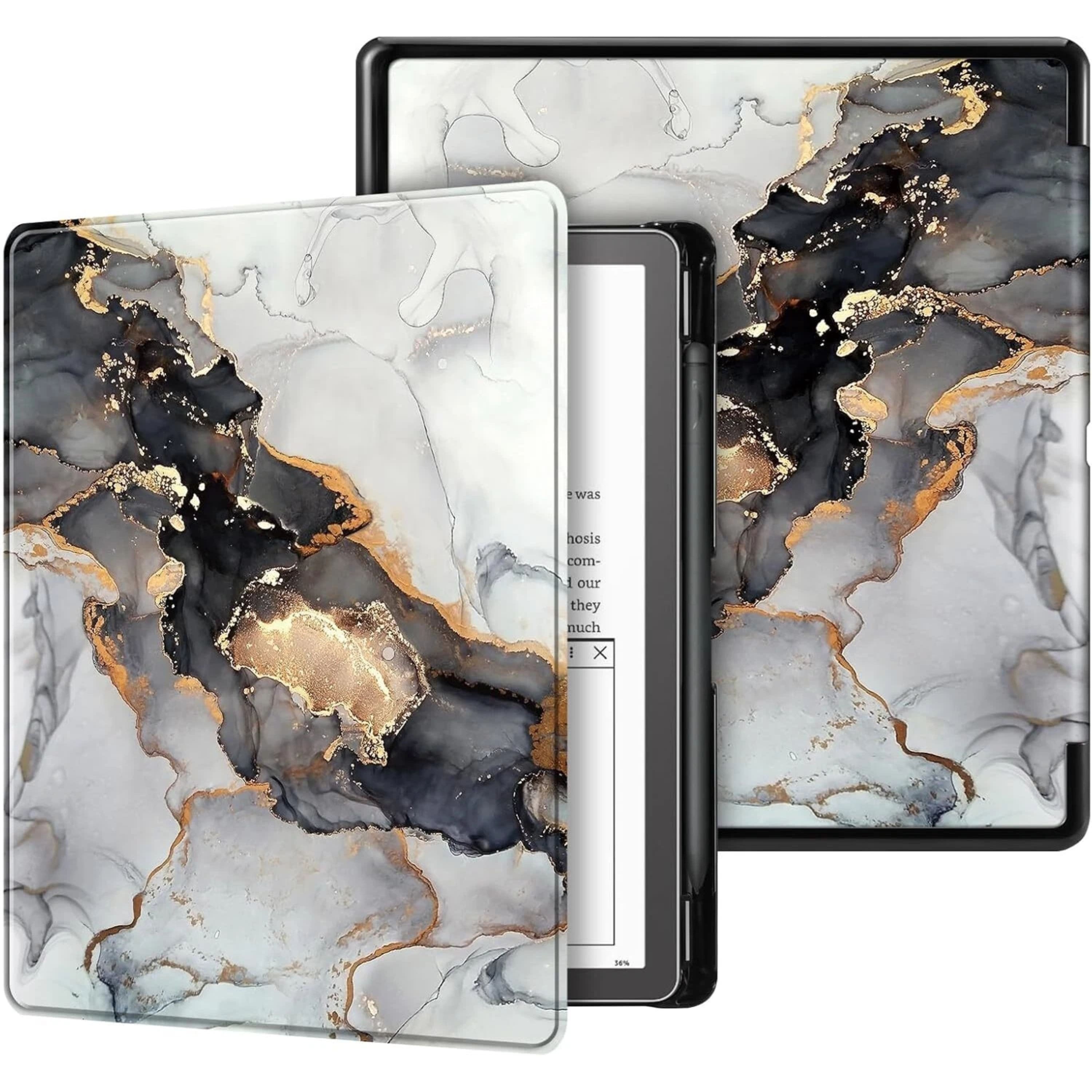 Kitcheniva - Lightweight Slim Case For Kindle Scribe 2024 And 2022 With Auto Sleep Wake - Cloudy Marble