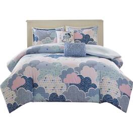 Gracie Mills - Eowyn Cotton Printed Duvet Cover Set - Blue