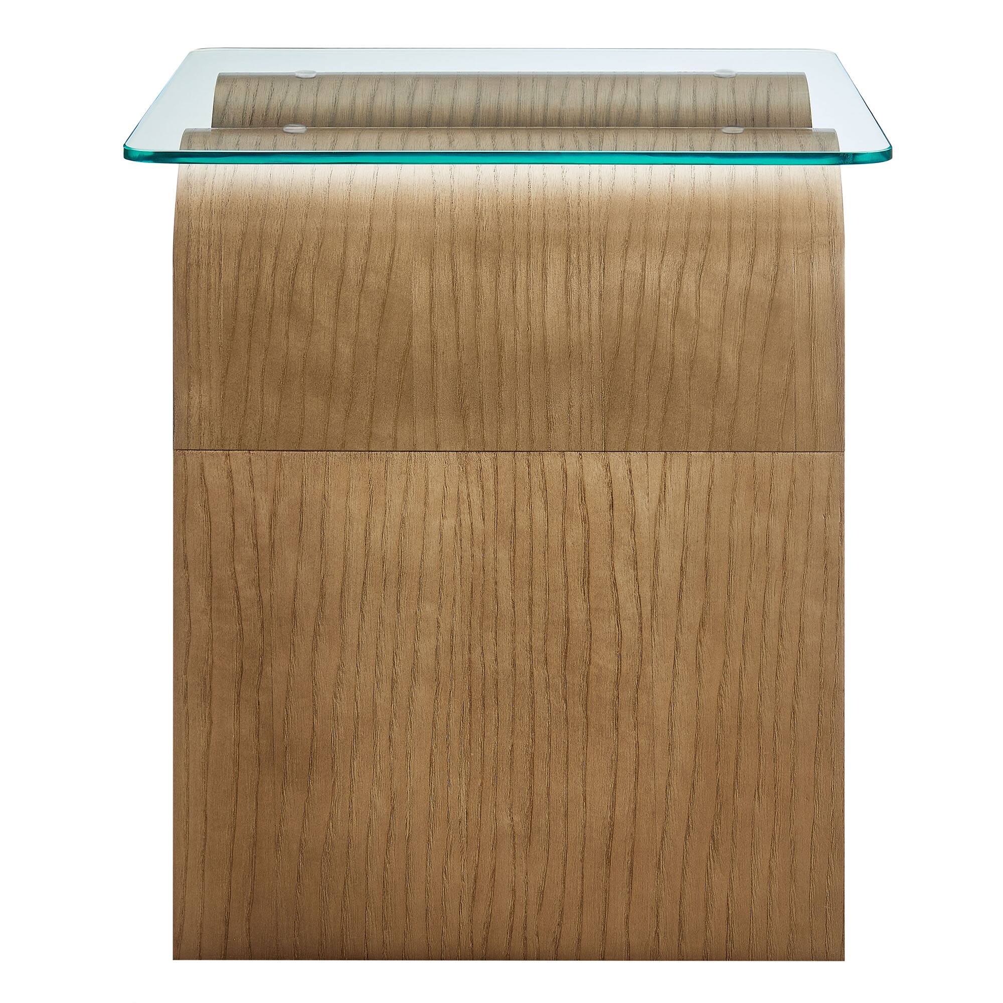 Alt View 2. Modway - Ondine Glass Top Side Table by Modway - Natural.