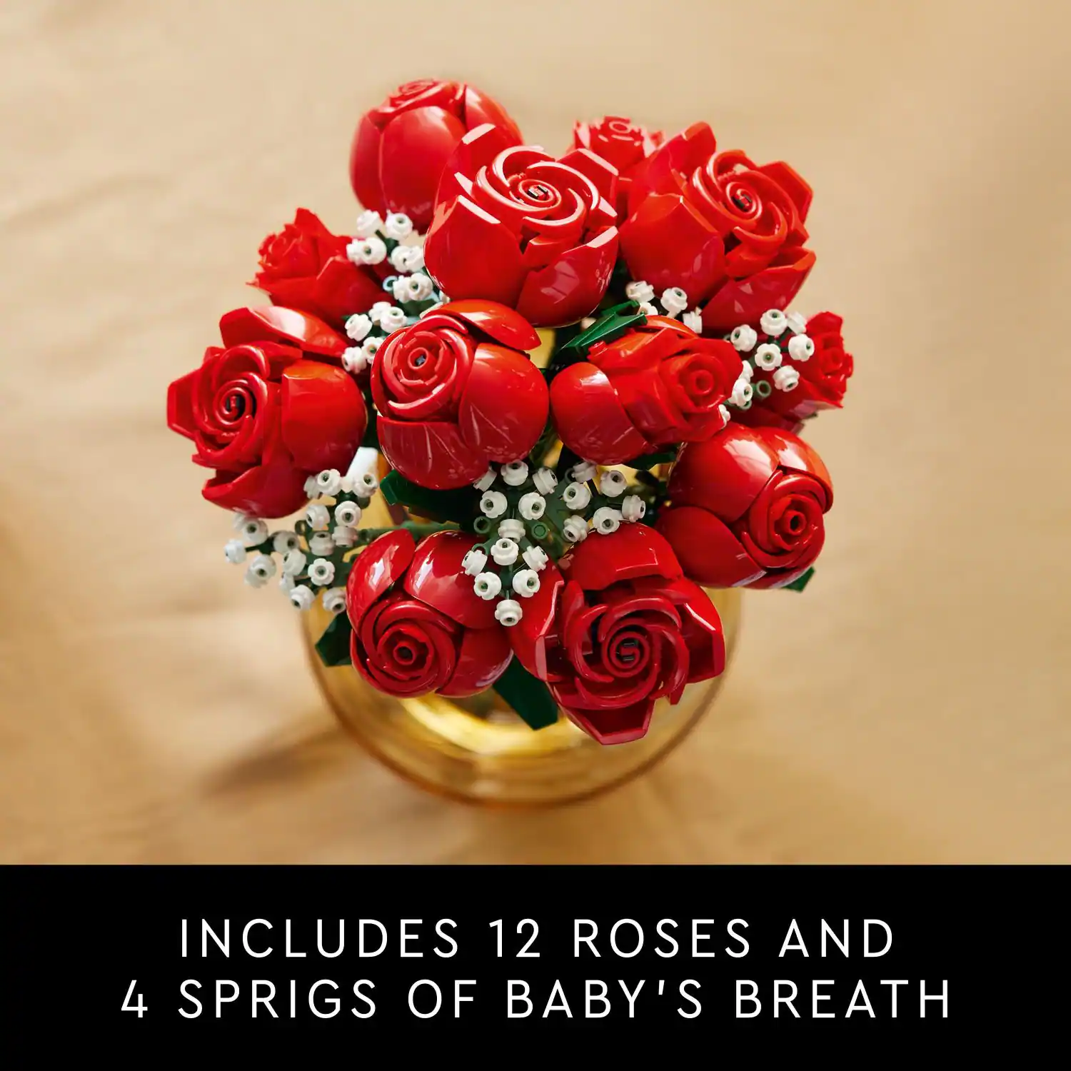 INCLUDES 12 ROSES AND 4 SPRIGS OF BABY'S BREATH
