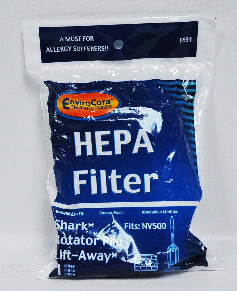 A MUST FOR ALLERGY SUFFERERS!!

EnviroCare TECHNOLOGIES

HEPA Filter

Designed to Fit: Shark Rotator Pro Lift-Away

Fits: NV500

Conçu Pour: Diseñado a Medida:

Filter Filtro Filtre

F654