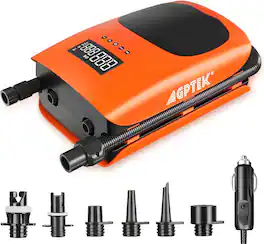 AGPtek - 22PSI High Pressure Electric Paddle Board Pump - Orange Black