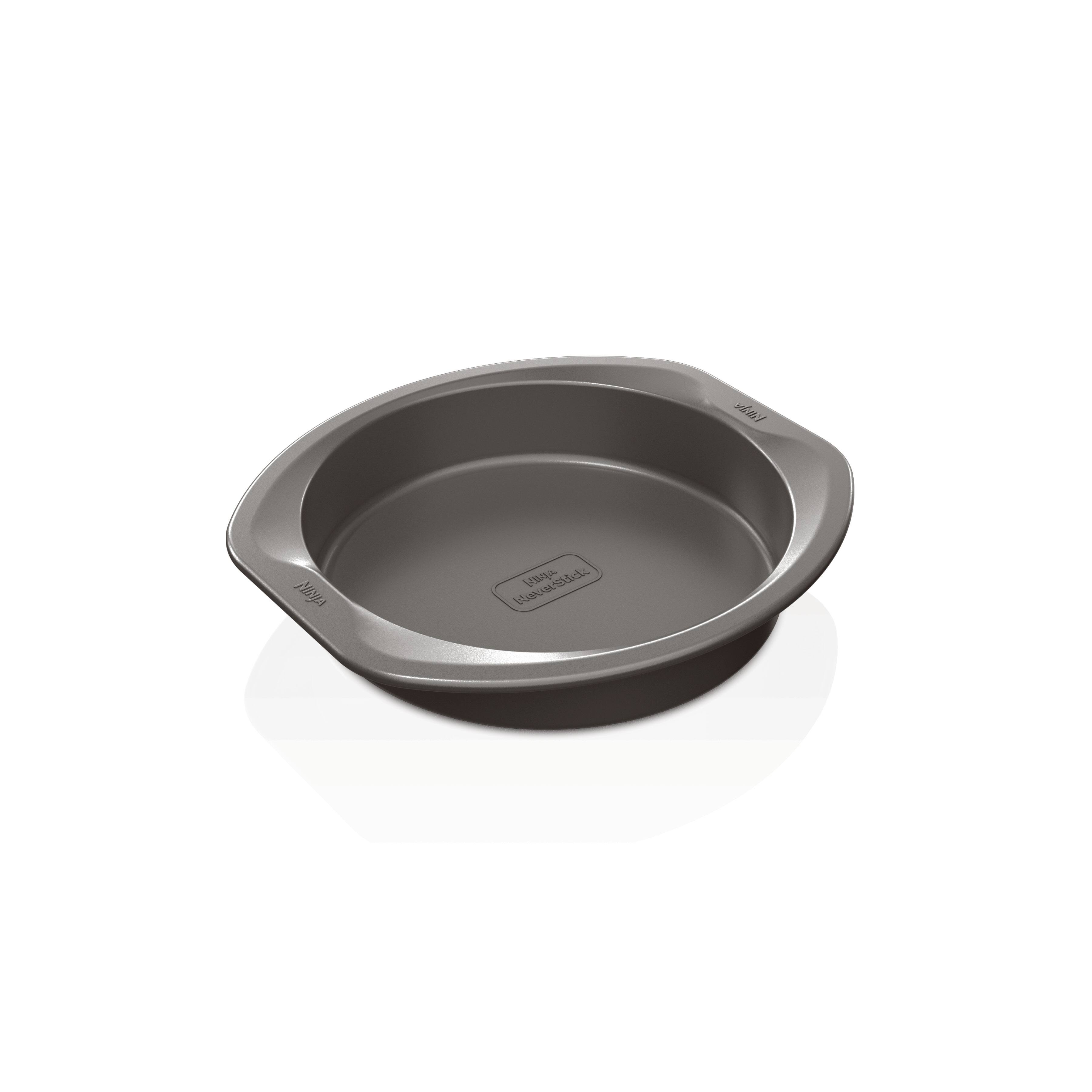 Angle. Ninja - Foodi NeverStick Premium 9” Round Cake Pan - Gray.