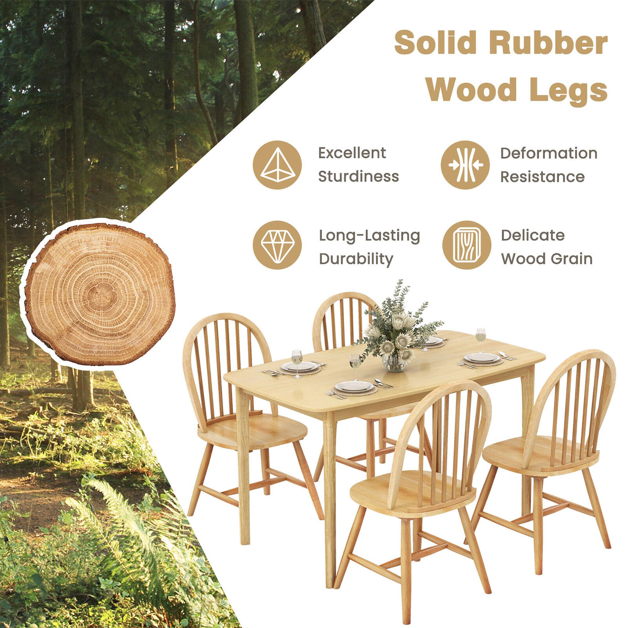 Solid Rubber Wood Legs

- Excellent Sturdiness
- Deformation Resistance
- Long-Lasting Durability
- Delicate Wood Grain