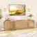 Alt View 1. Gymax - 4-Door PE Rattan Media Console Table Farmhouse TV Stand for TVs up to 75'' Oak - Oak.