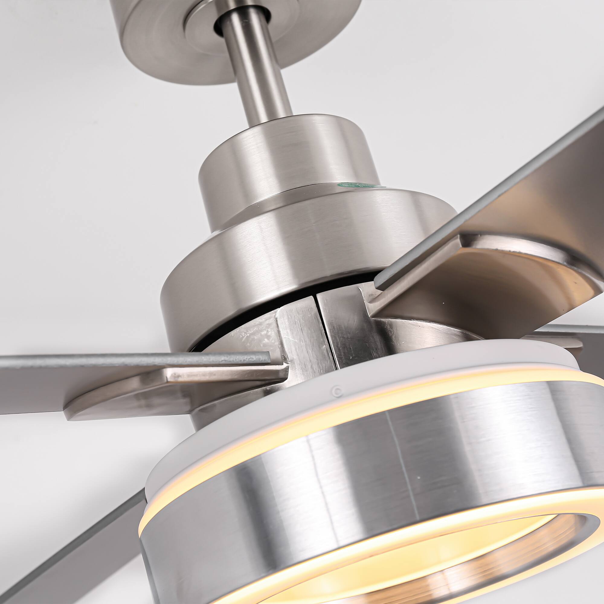 Alt View 7. Vaczon - 52" Modern Brushed Nickel LED Smart Ceiling Fan with Remote and APP Control - Nickel.